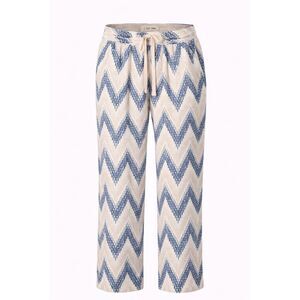 C Est 1946 Linen Blend Chevron Beach Pants Coastal Resort Drawstring Size L